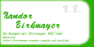 nandor birkmayer business card